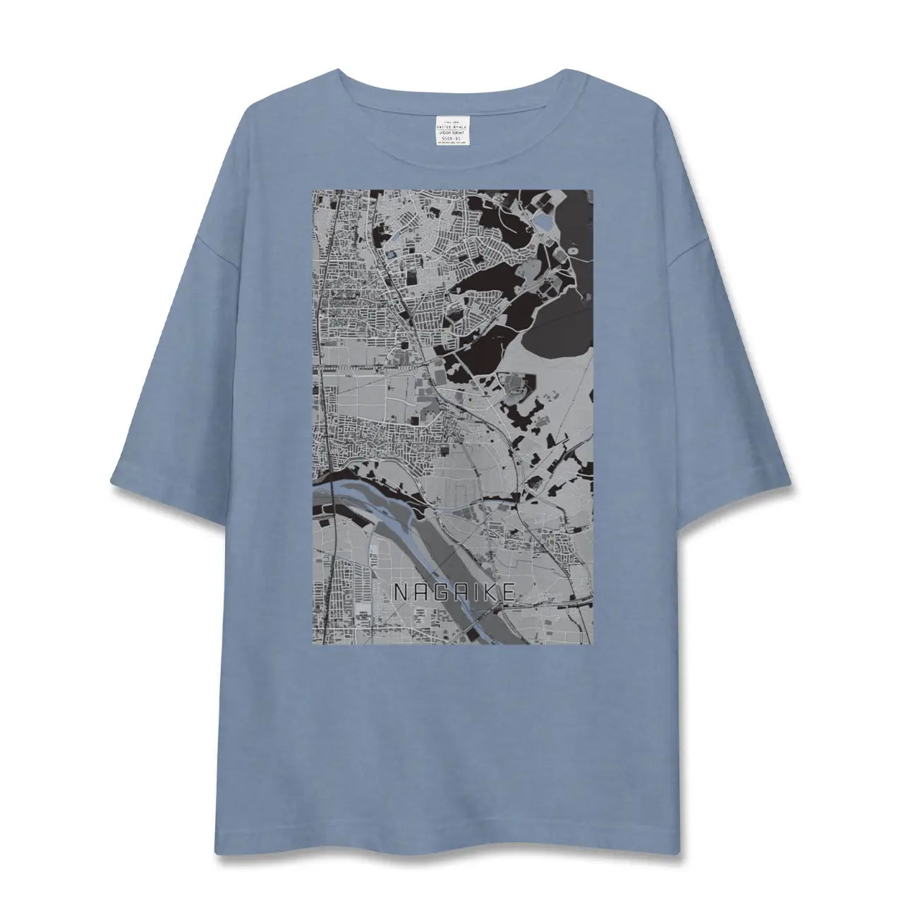 【長池（京都府）】地図柄ビッグシルエットTシャツ