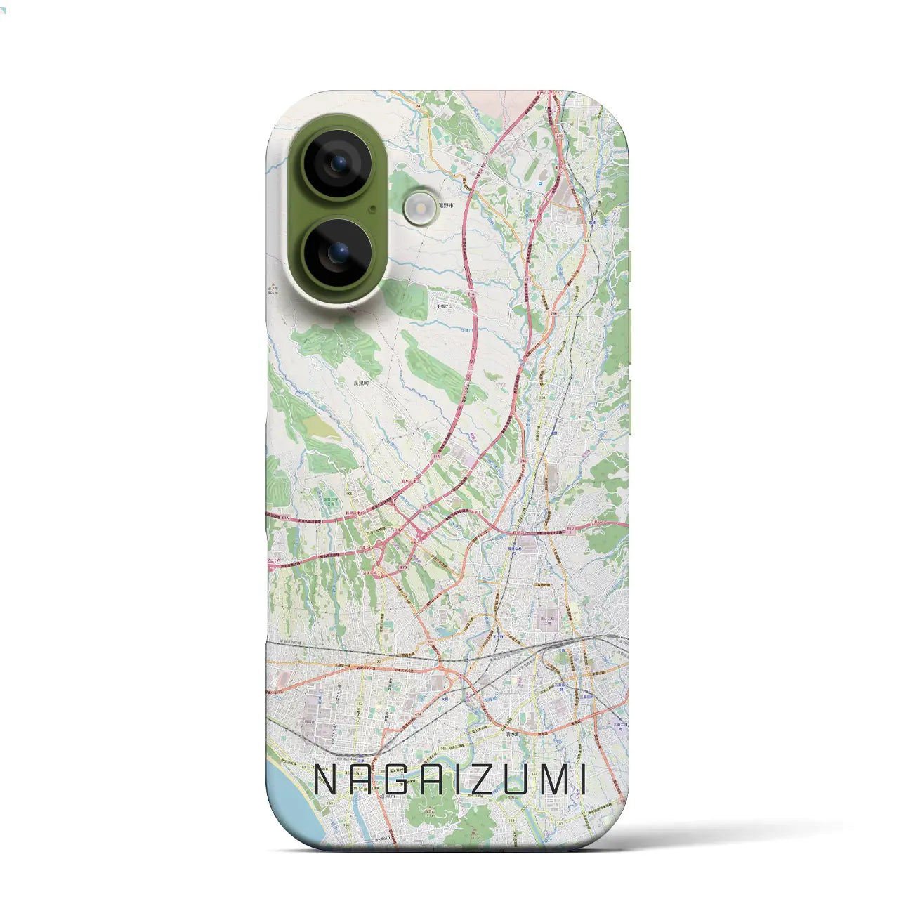 【長泉（静岡県）】地図柄iPhoneケース（バックカバータイプ）ブラック・iPhone 17 Pro Max 用