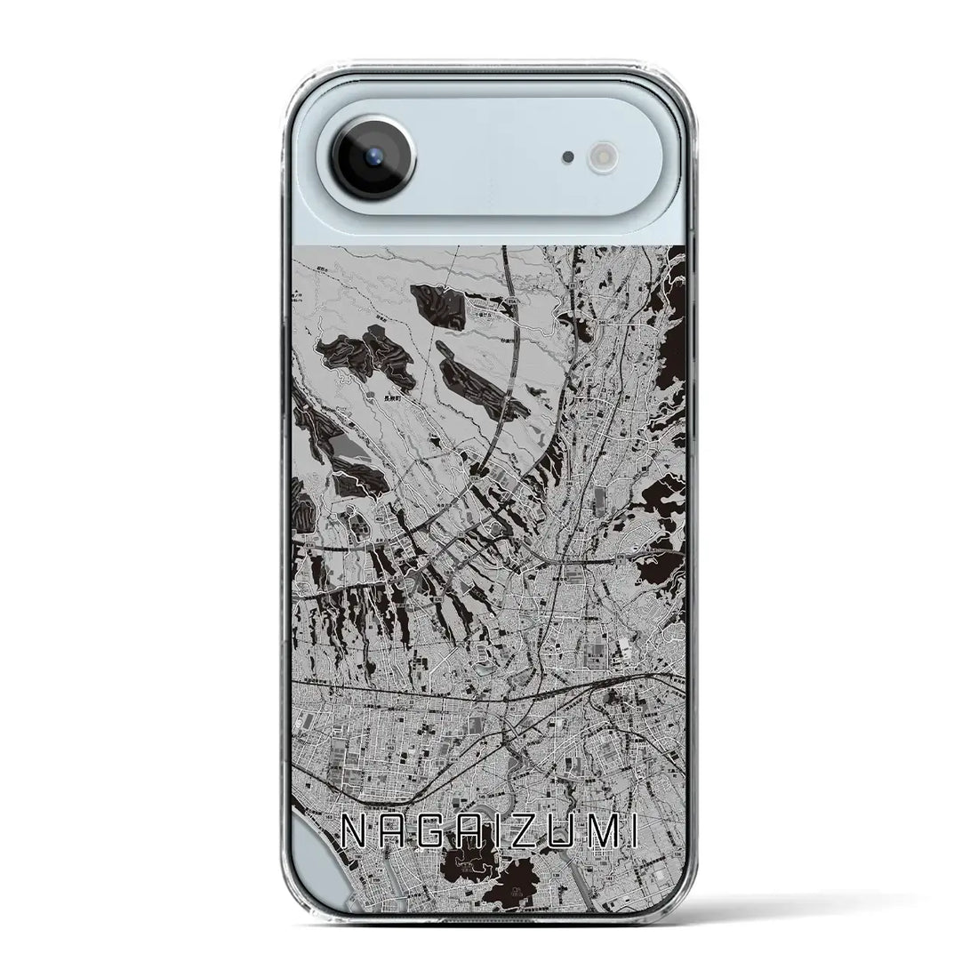 【長泉(静岡県)】地図柄iPhoneケース(クリアタイプ)モノトーン・iPhone 17 Pro Max 用