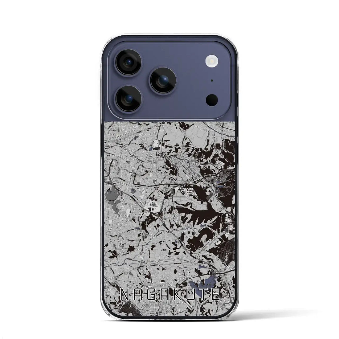 【長久手(愛知県)】地図柄iPhoneケース(クリアタイプ)モノトーン・iPhone 17 Pro Max 用