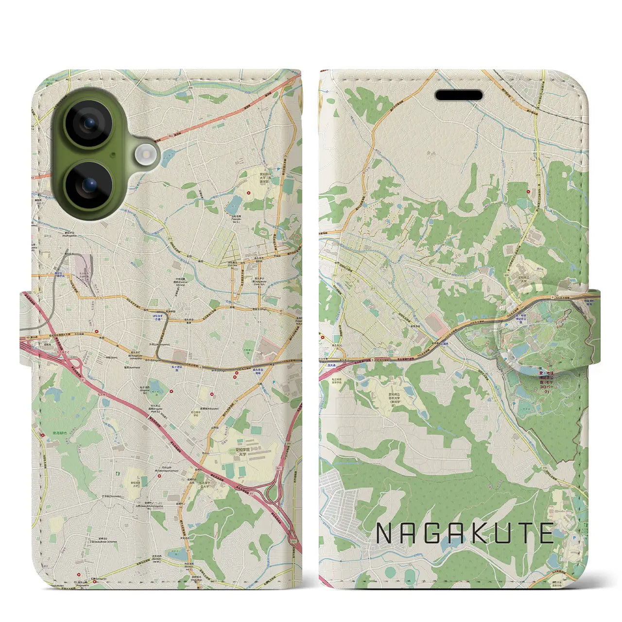 【長久手（愛知県）】地図柄iPhoneケース（手帳タイプ）