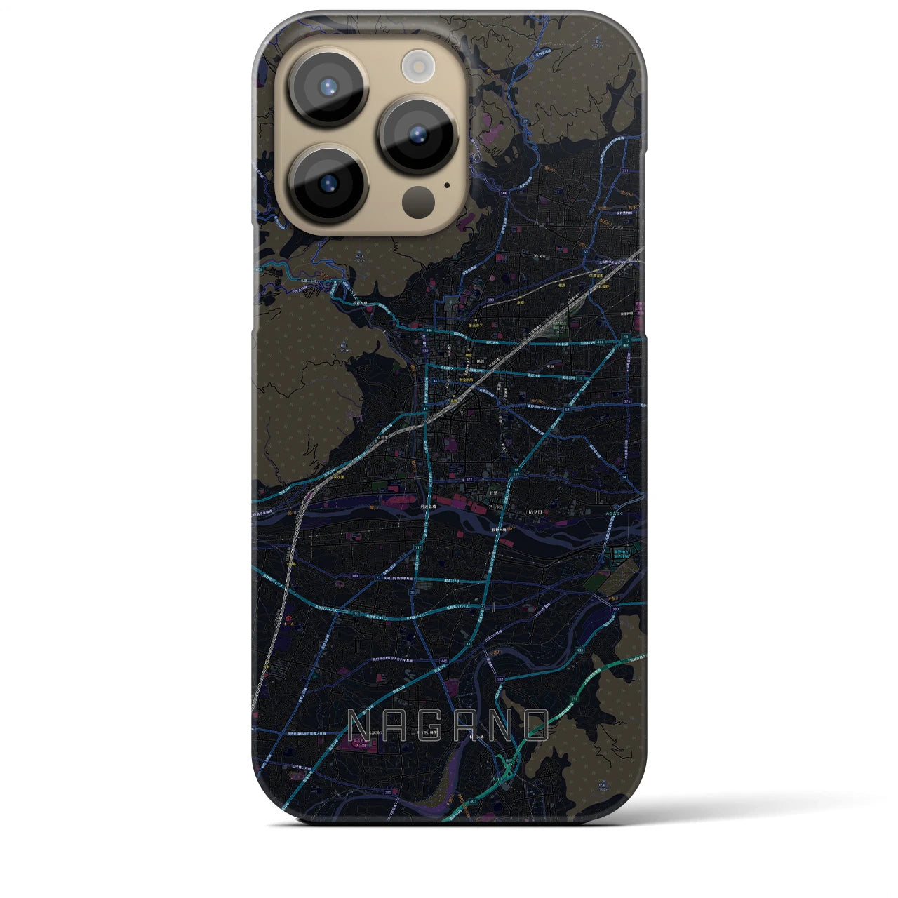 【長野（長野県）】地図柄iPhoneケース（バックカバータイプ）