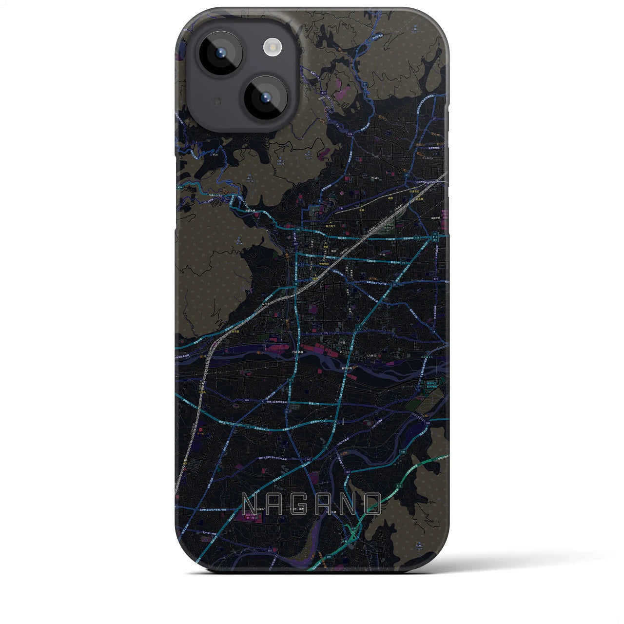 【長野（長野県）】地図柄iPhoneケース（バックカバータイプ）