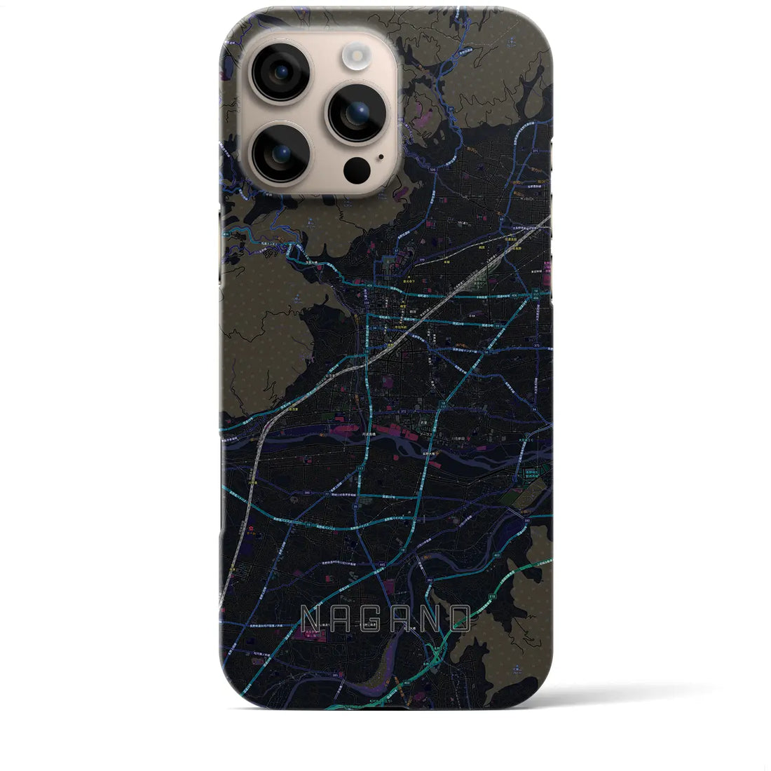 【長野(長野県)】地図柄iPhoneケース(バックカバータイプ)