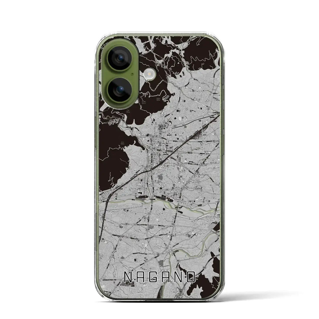 【長野（長野県）】地図柄iPhoneケース（クリアタイプ）モノトーン・iPhone 17 Pro Max 用