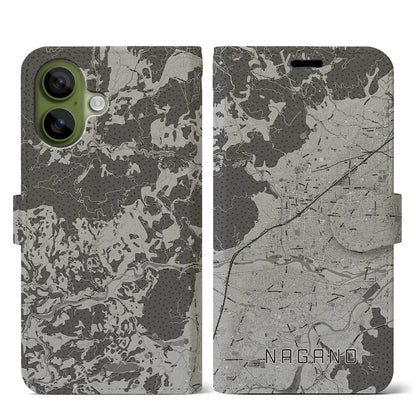 【長野（長野県）】地図柄iPhoneケース（手帳タイプ）