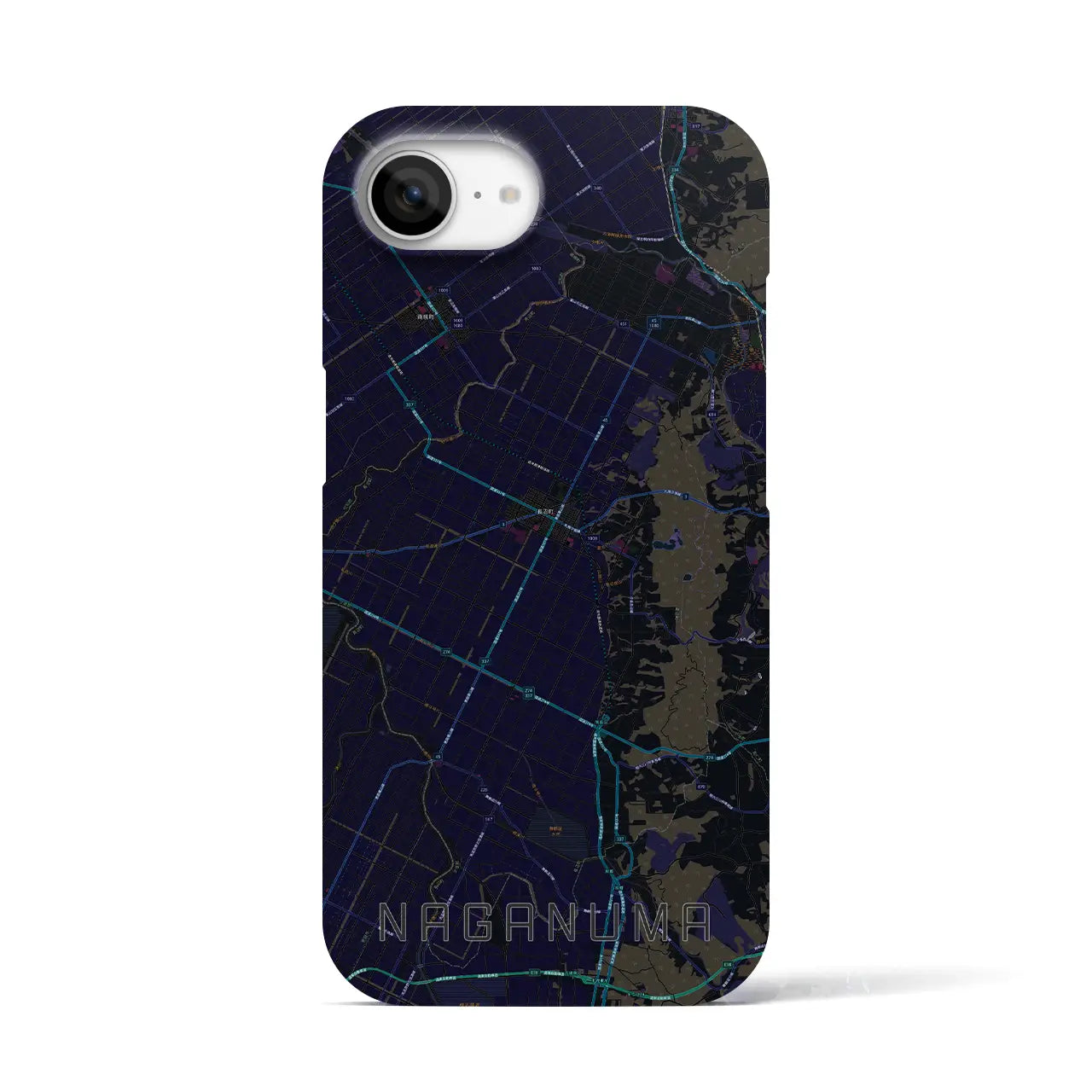 【長沼（北海道）】地図柄iPhoneケース（バックカバータイプ）