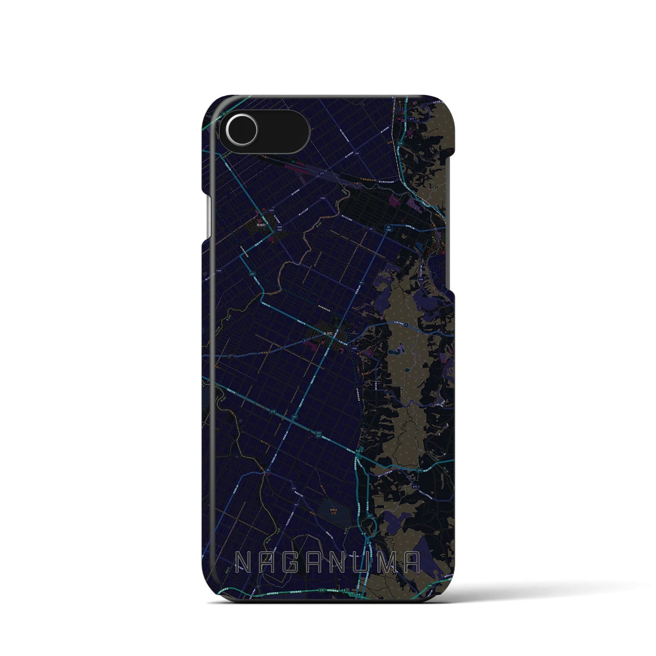 【長沼（北海道）】地図柄iPhoneケース（バックカバータイプ）