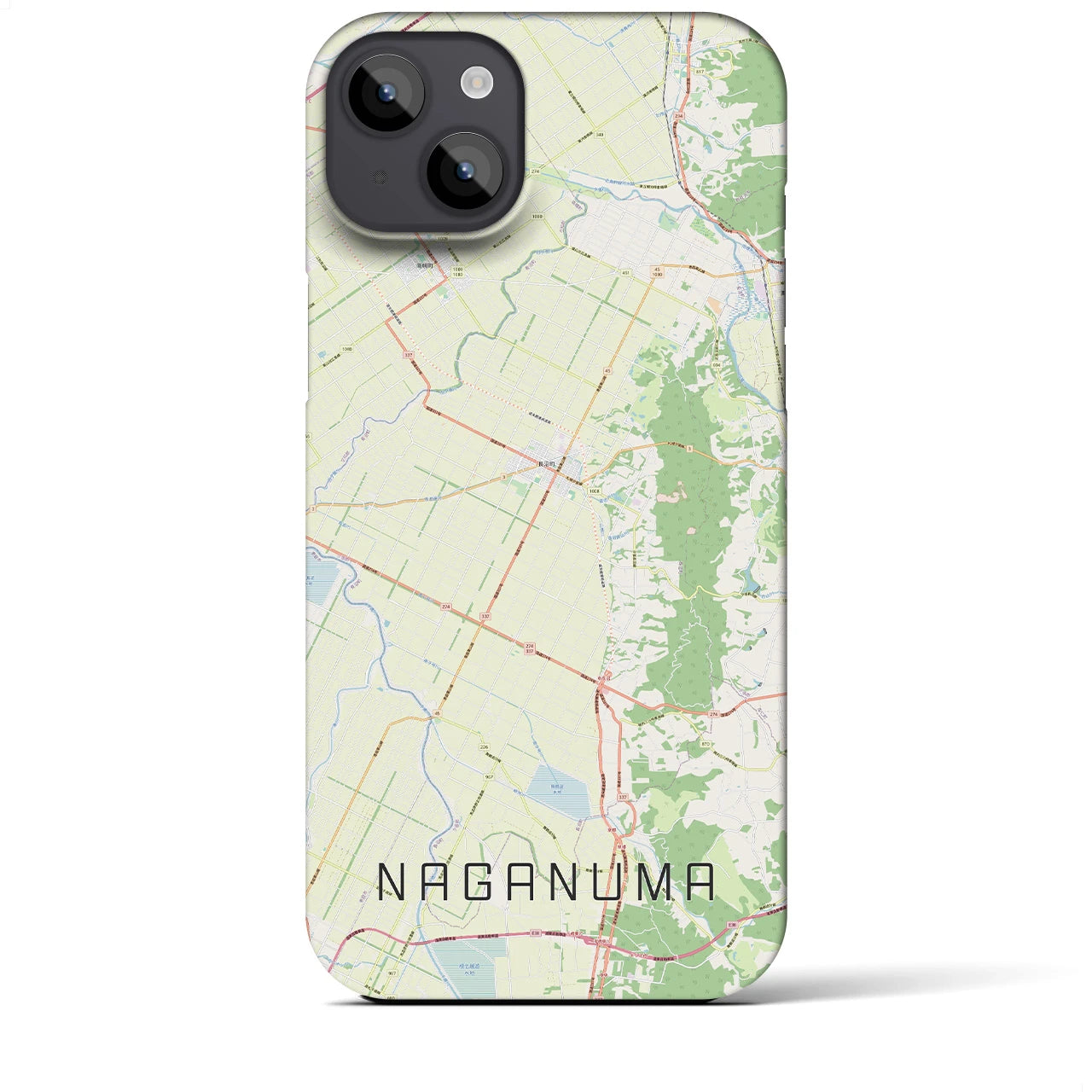 【長沼（北海道）】地図柄iPhoneケース（バックカバータイプ）