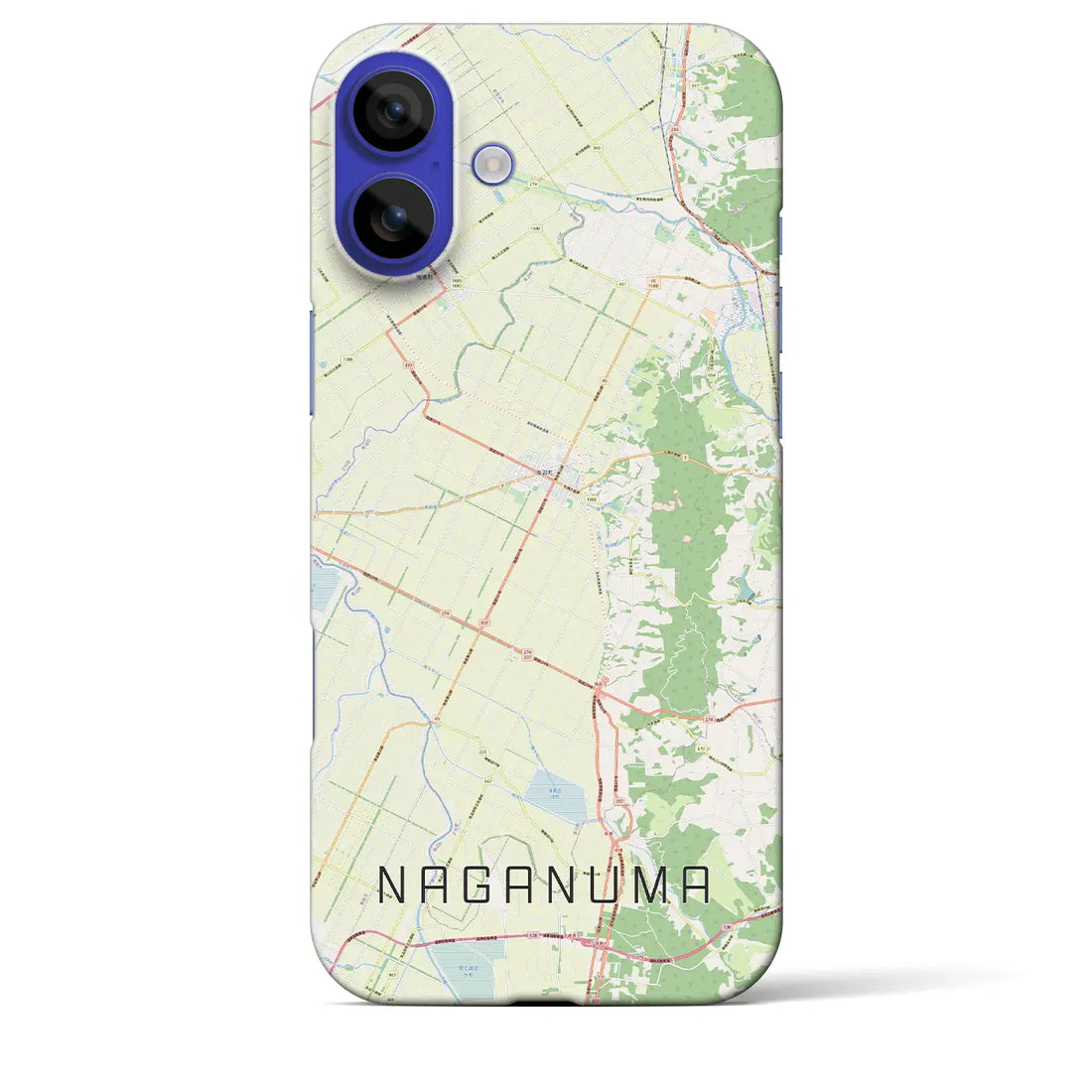 【長沼(北海道)】地図柄iPhoneケース(バックカバータイプ)ナチュラル・iPhone 16 Pro Max 用