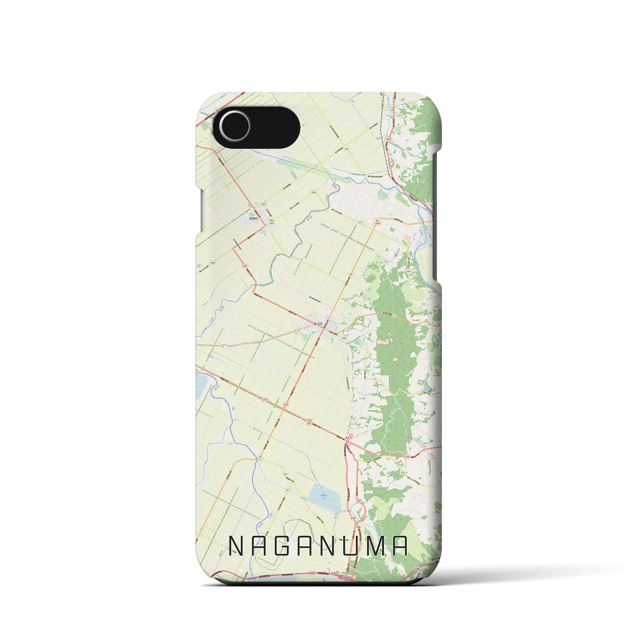 【長沼（北海道）】地図柄iPhoneケース（バックカバータイプ）
