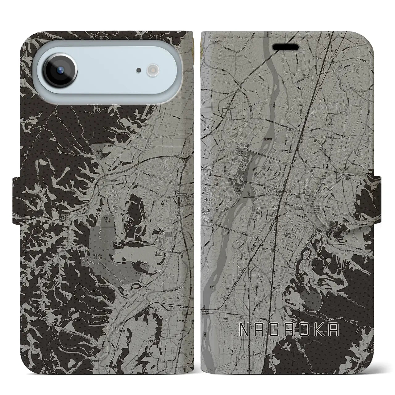 【長岡（新潟県）】地図柄iPhoneケース（手帳タイプ）