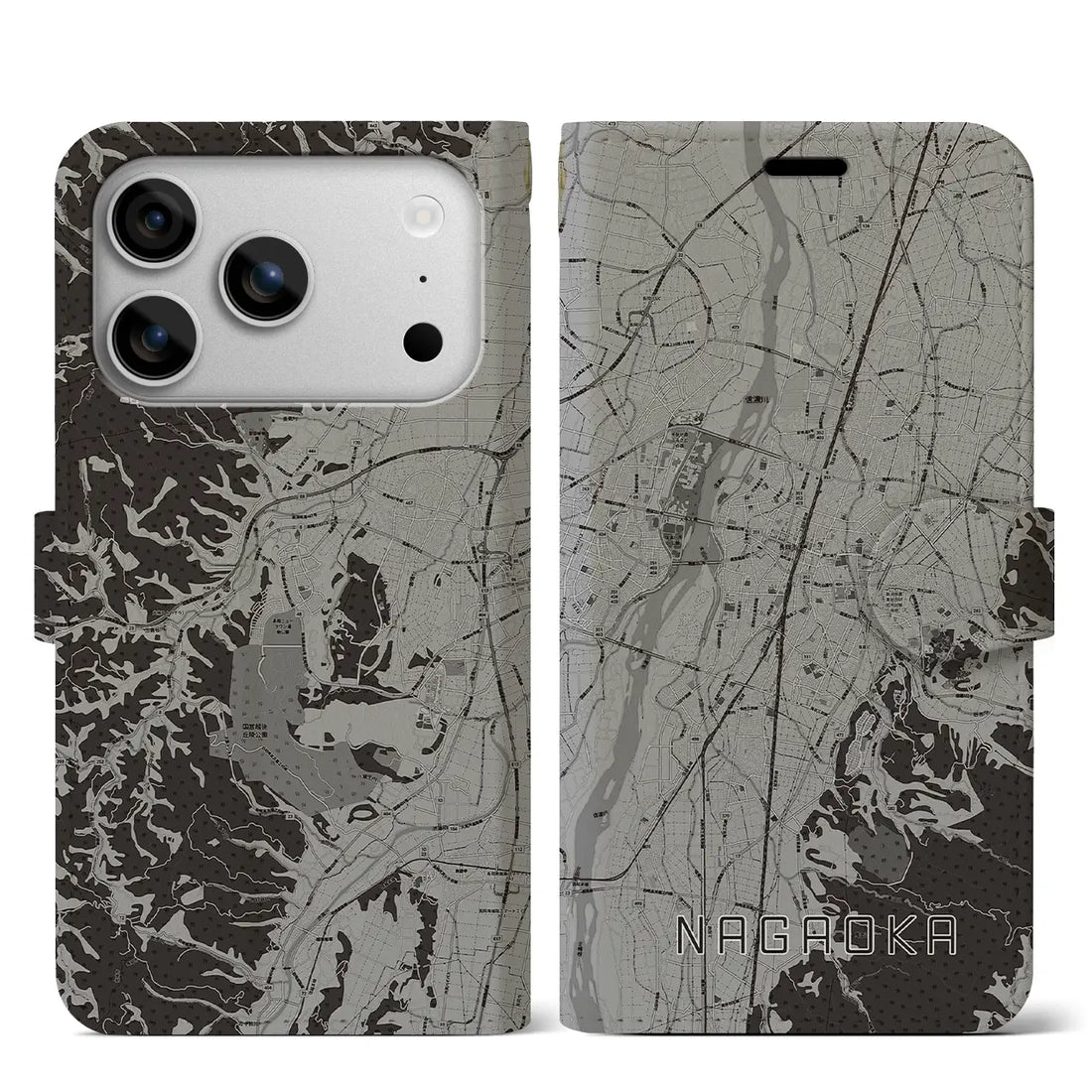 【長岡（新潟県）】地図柄iPhoneケース（手帳タイプ）