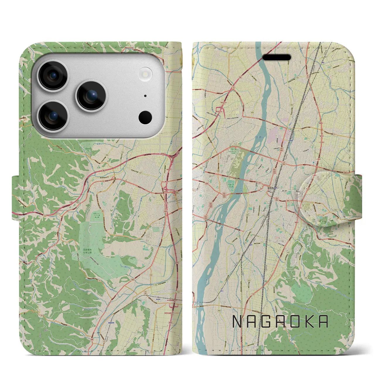 【長岡（新潟県）】地図柄iPhoneケース（手帳タイプ）