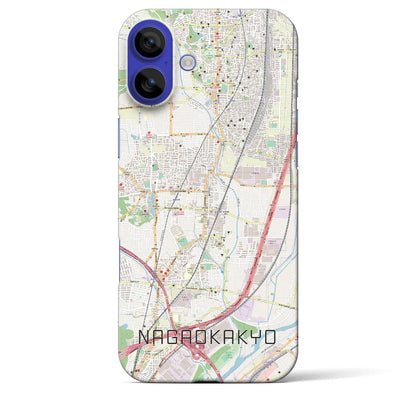 【長岡京（京都府）】地図柄iPhoneケース（バックカバータイプ）ナチュラル・iPhone 16 Pro Max 用