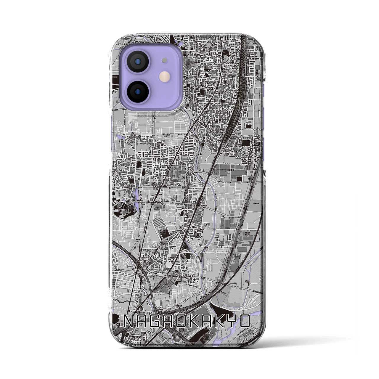 【長岡京（京都府）】地図柄iPhoneケース（クリアタイプ）