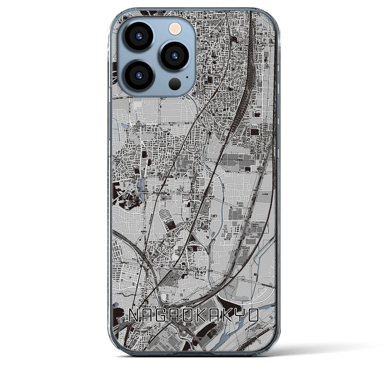 【長岡京（京都府）】地図柄iPhoneケース（クリアタイプ）