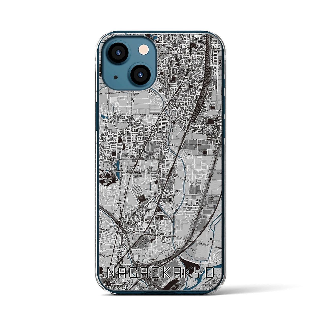 【長岡京（京都府）】地図柄iPhoneケース（クリアタイプ）