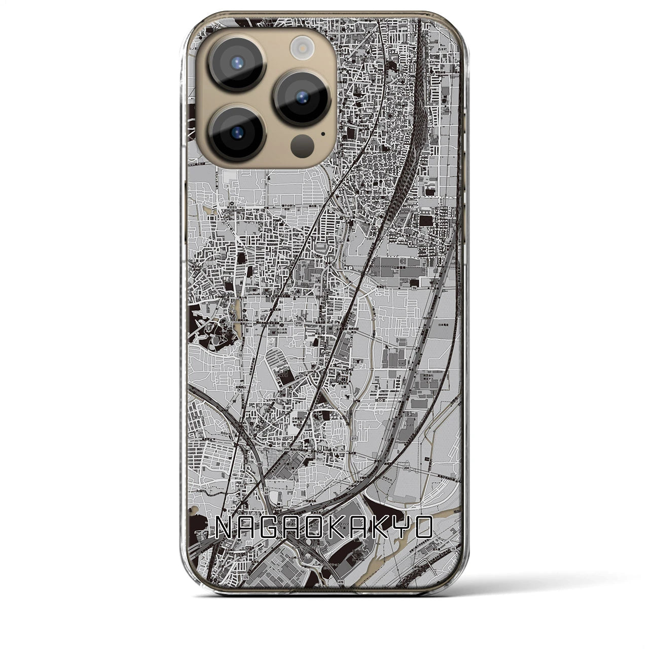 【長岡京（京都府）】地図柄iPhoneケース（クリアタイプ）
