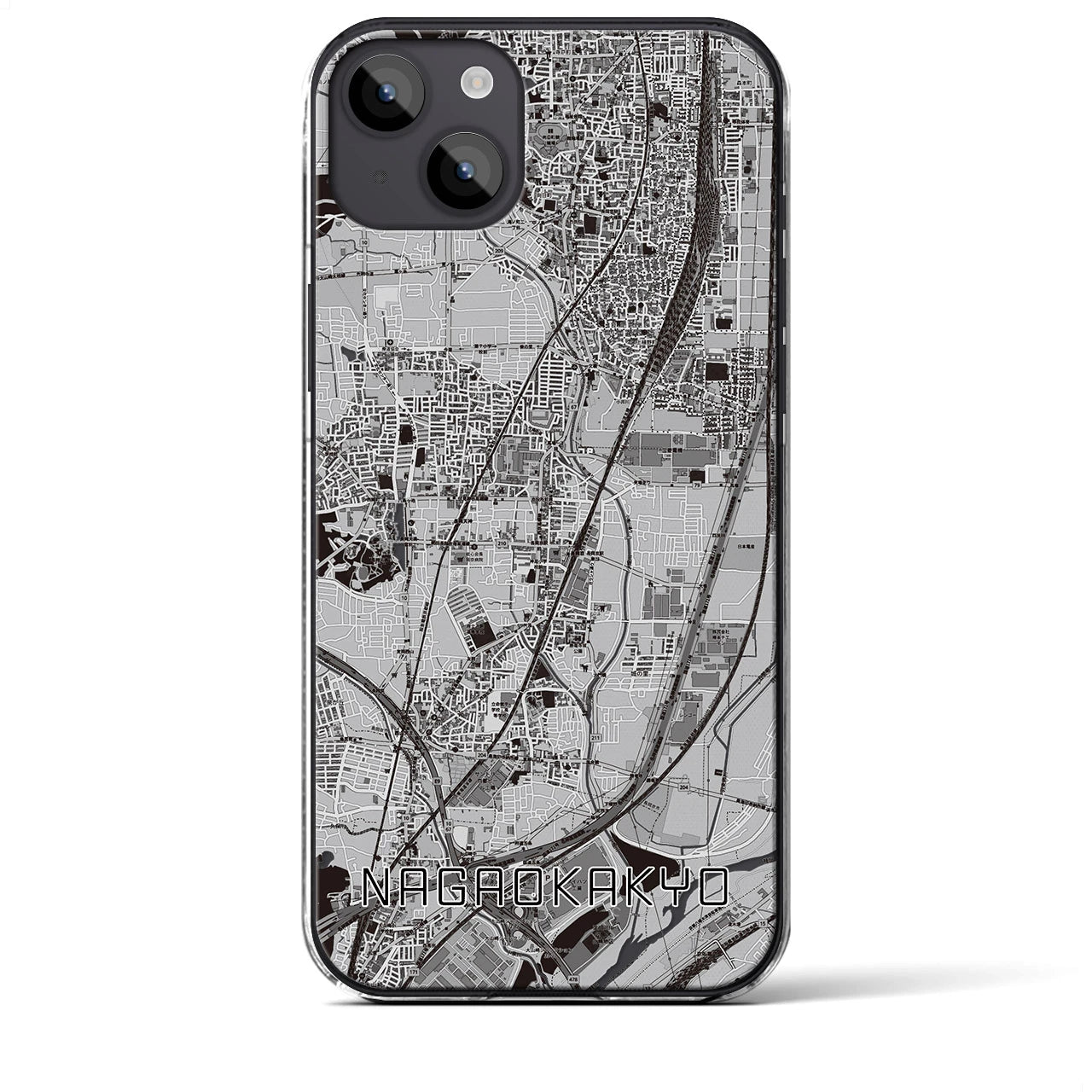 【長岡京（京都府）】地図柄iPhoneケース（クリアタイプ）