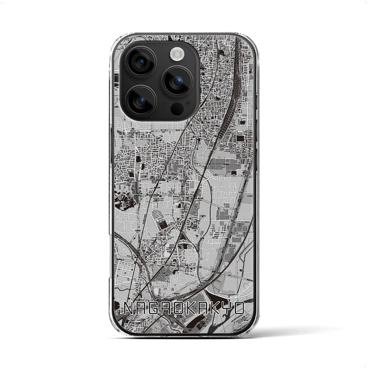 【長岡京（京都府）】地図柄iPhoneケース（クリアタイプ）