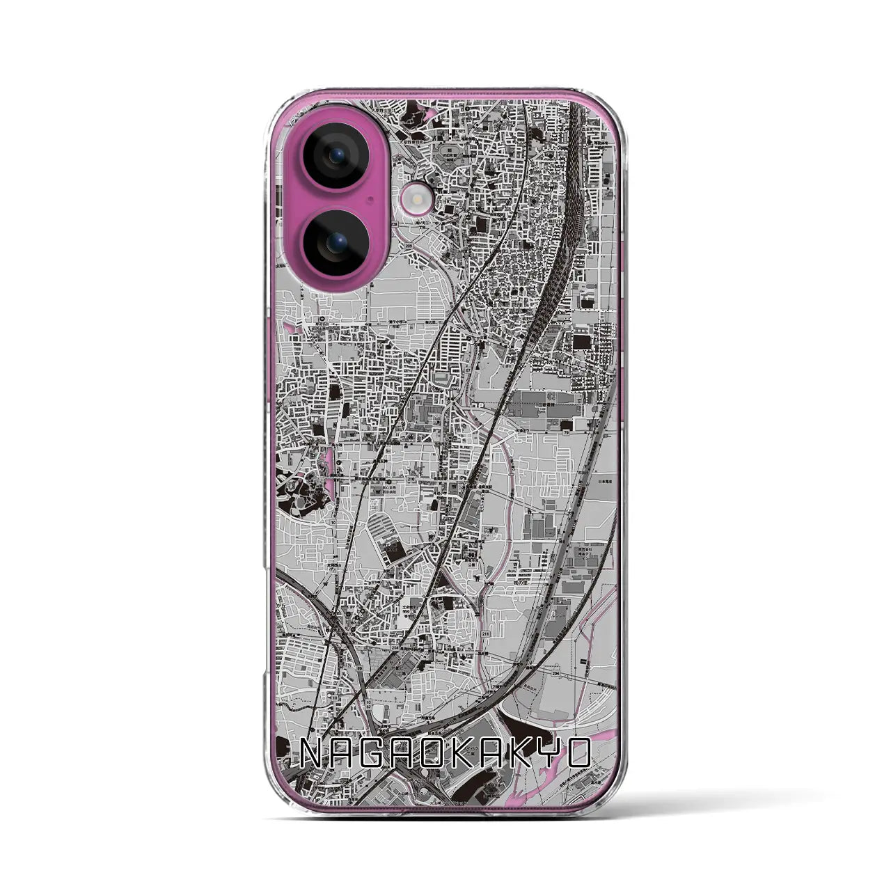 【長岡京（京都府）】地図柄iPhoneケース（クリアタイプ）