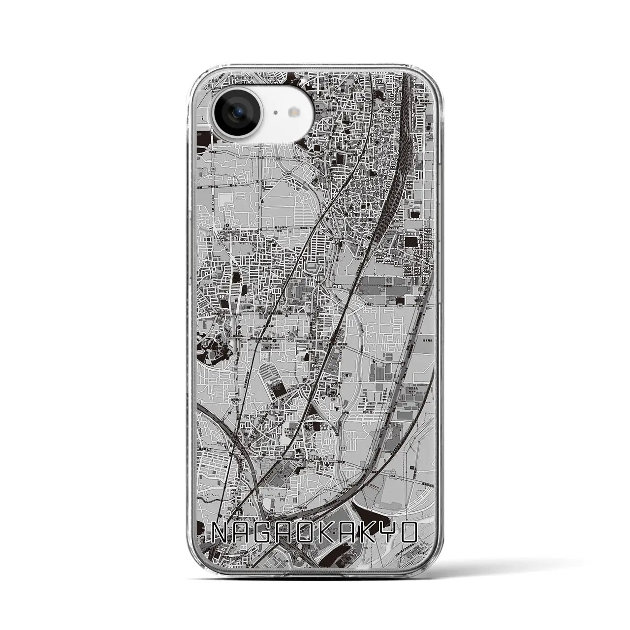 【長岡京（京都府）】地図柄iPhoneケース（クリアタイプ）