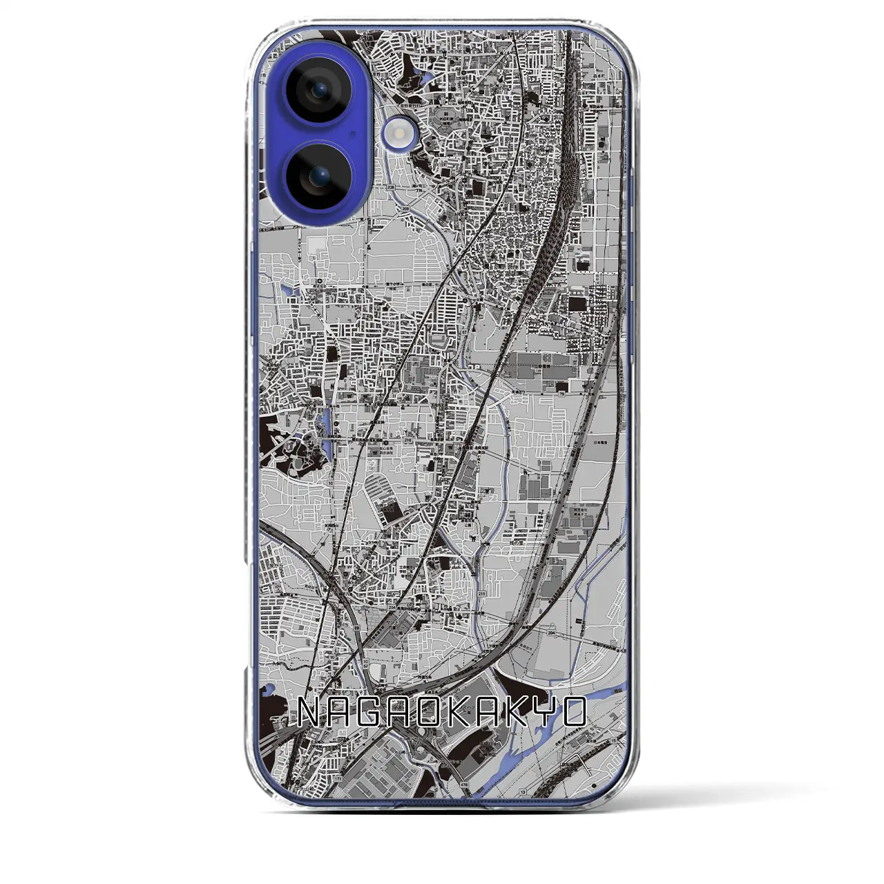 【長岡京（京都府）】地図柄iPhoneケース（クリアタイプ）