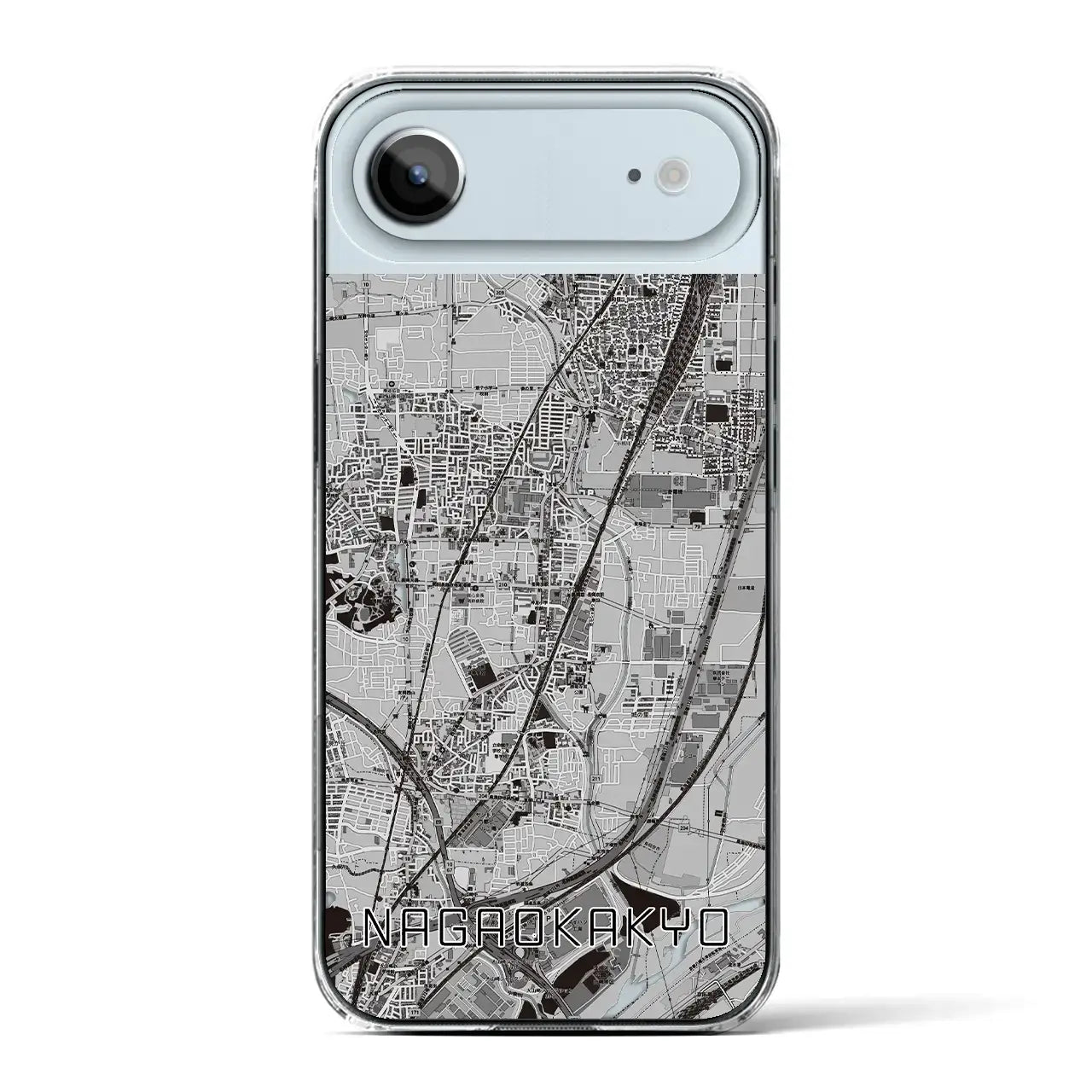【長岡京（京都府）】地図柄iPhoneケース（クリアタイプ）