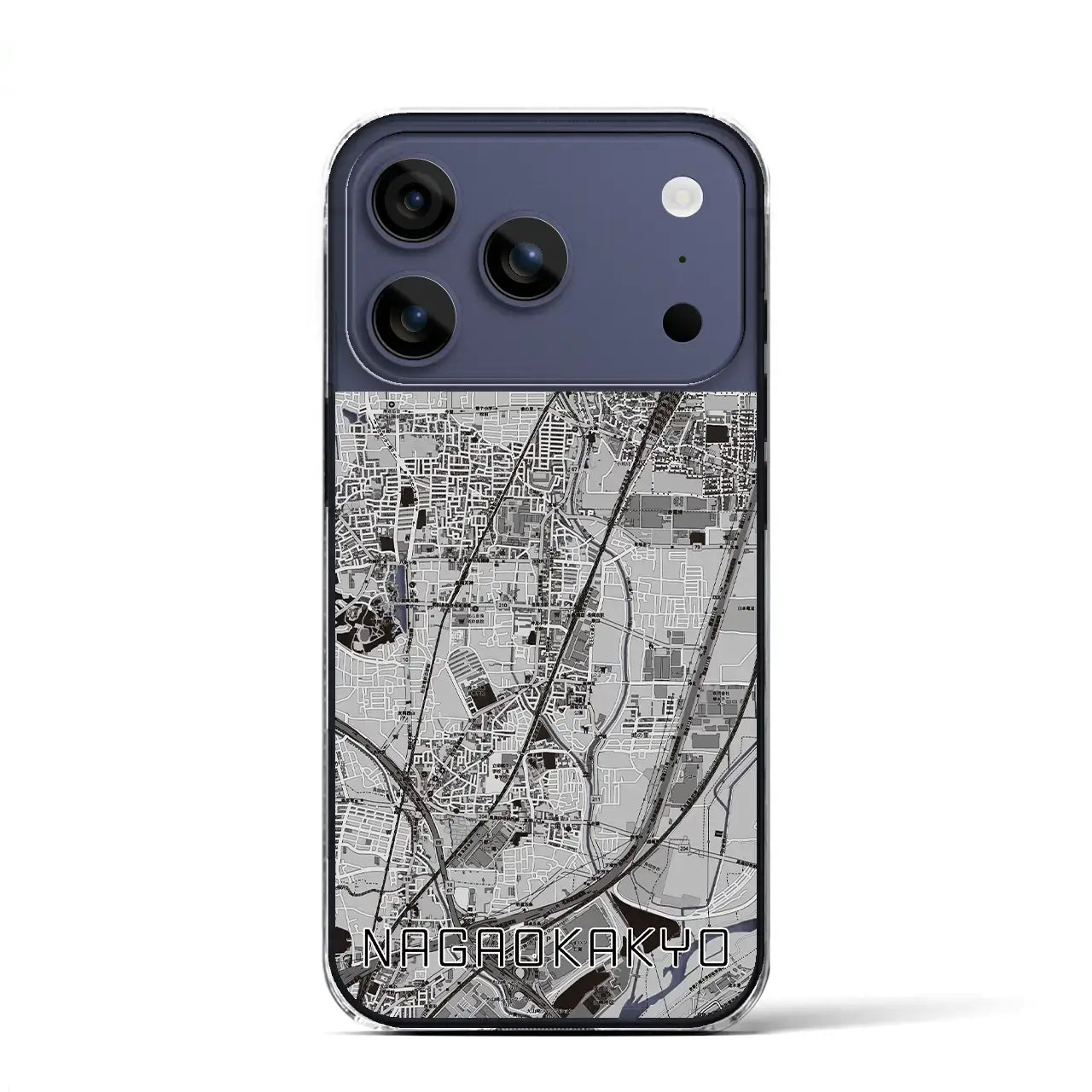 【長岡京（京都府）】地図柄iPhoneケース（クリアタイプ）