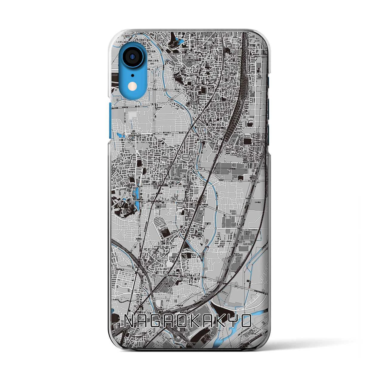 【長岡京（京都府）】地図柄iPhoneケース（クリアタイプ）