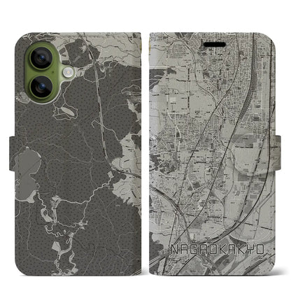 【長岡京（京都府）】地図柄iPhoneケース（手帳タイプ）