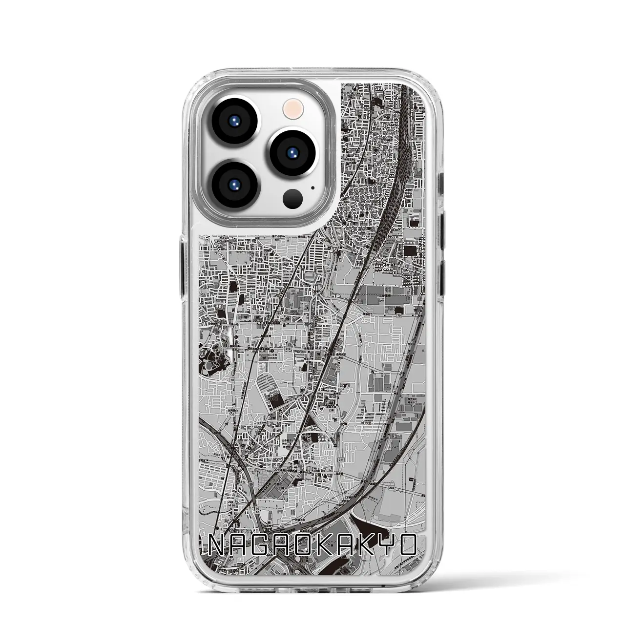 【長岡京（京都府）】地図柄iPhoneケース（MagSafeタイプ）