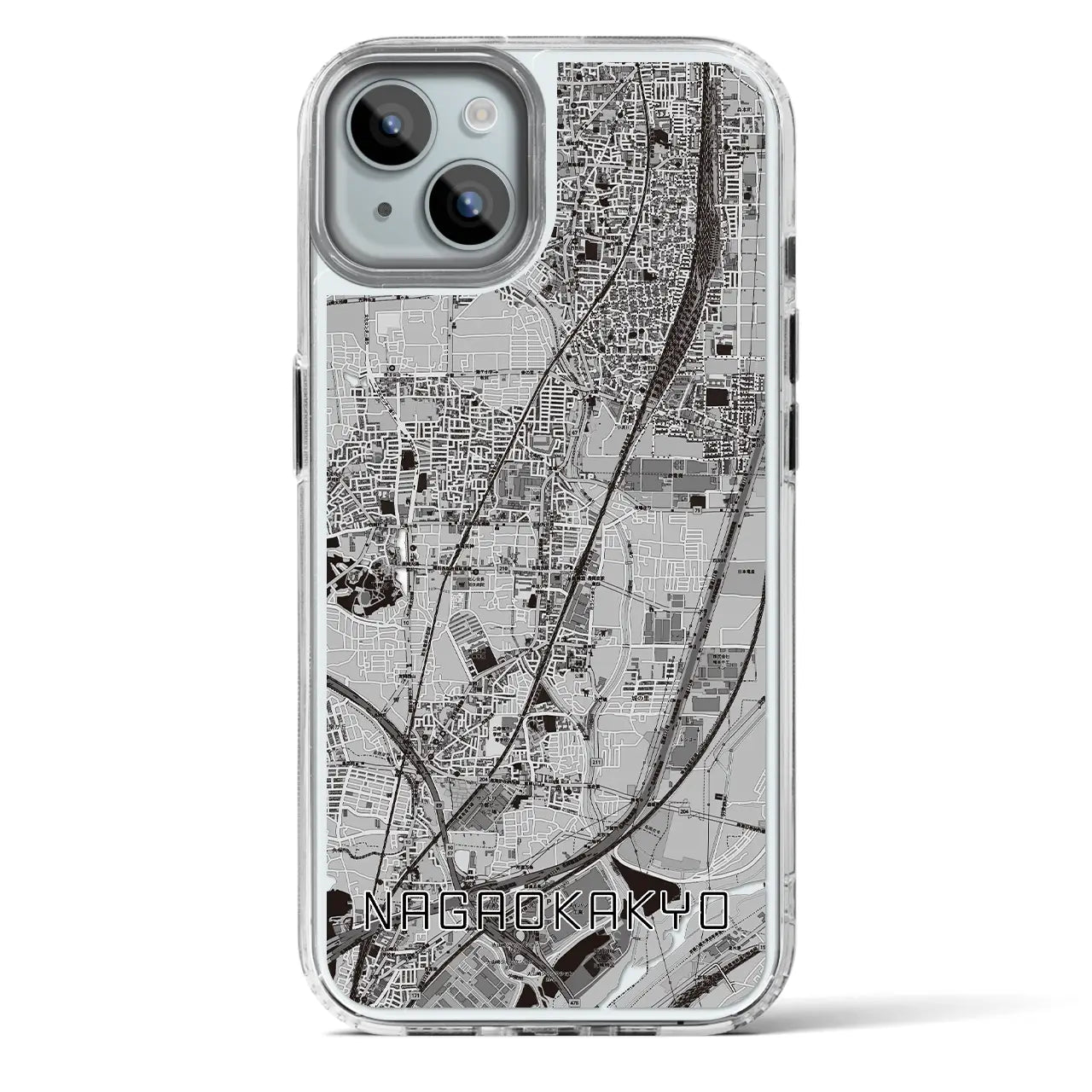 【長岡京（京都府）】地図柄iPhoneケース（MagSafeタイプ）
