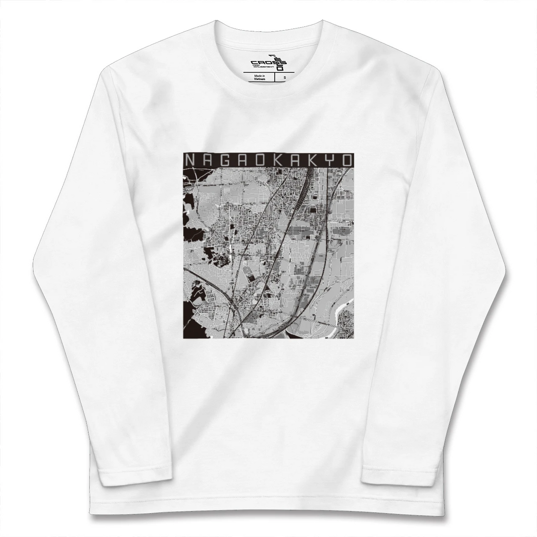 【長岡京(京都府)】地図柄ロングスリーブTシャツ