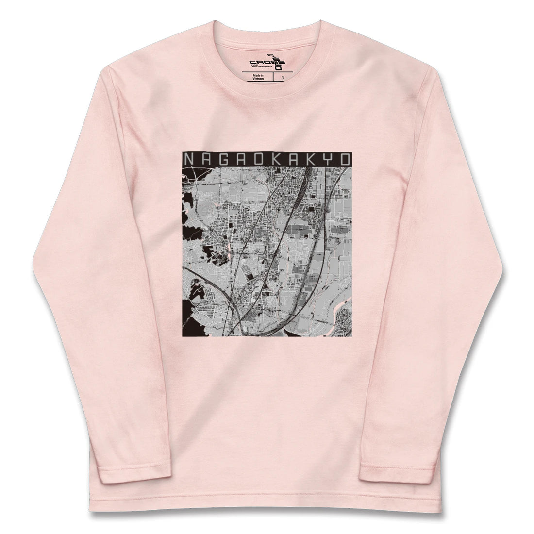 【長岡京（京都府）】地図柄ロングスリーブTシャツ
