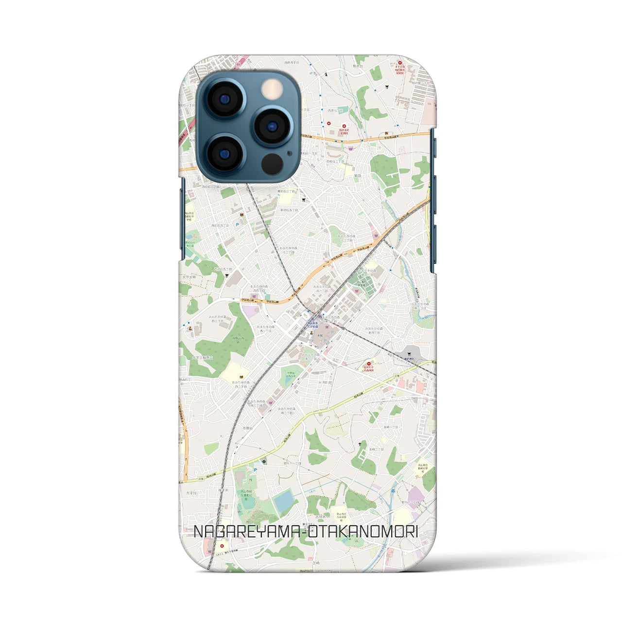 【流山おおたかの森（千葉県）】地図柄iPhoneケース（バックカバータイプ）
