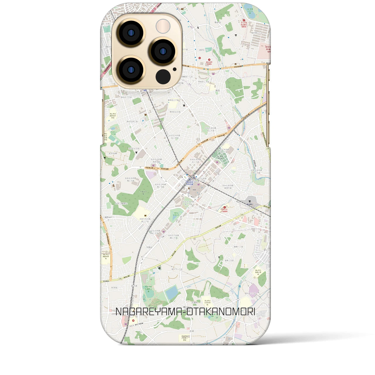 【流山おおたかの森（千葉県）】地図柄iPhoneケース（バックカバータイプ）