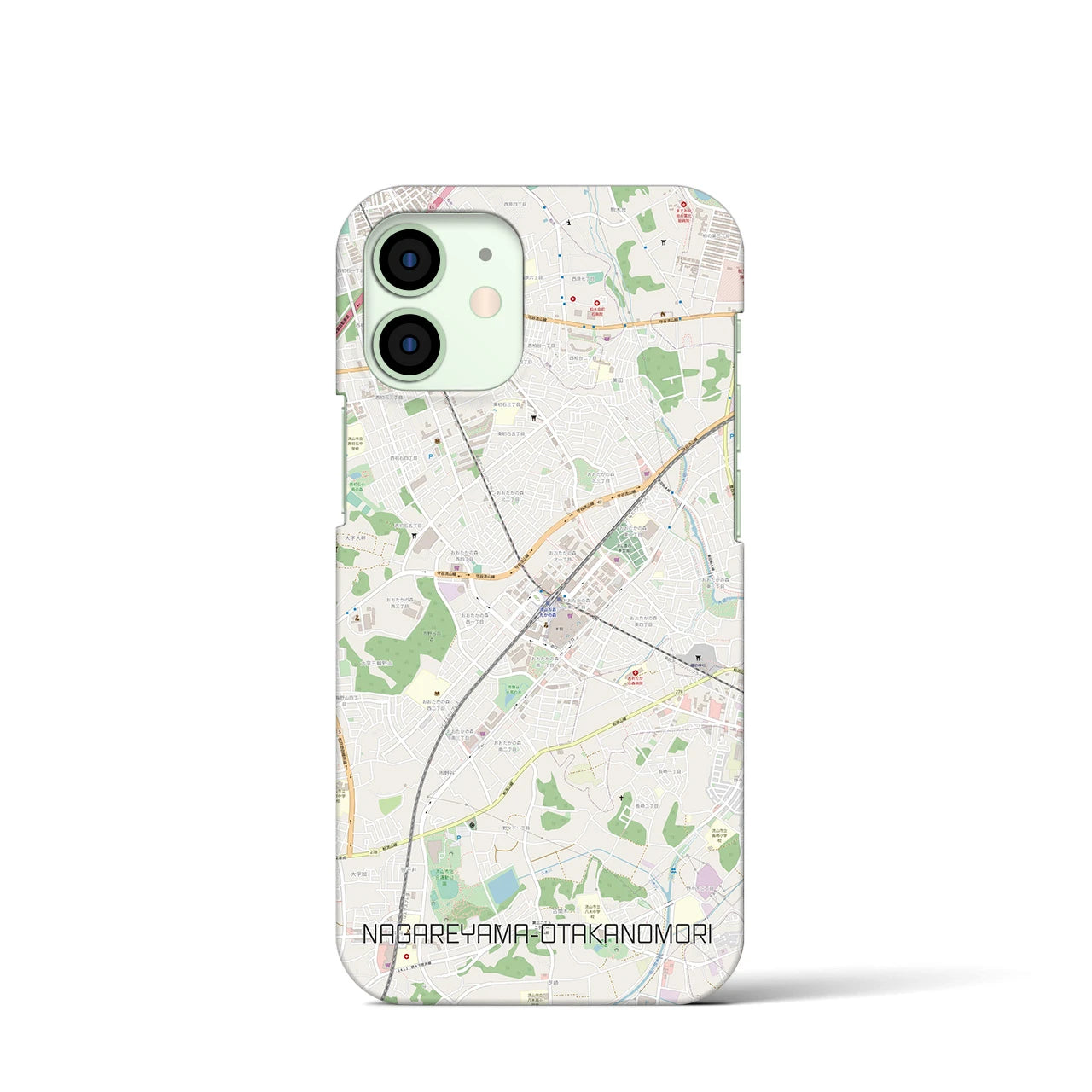 【流山おおたかの森（千葉県）】地図柄iPhoneケース（バックカバータイプ）