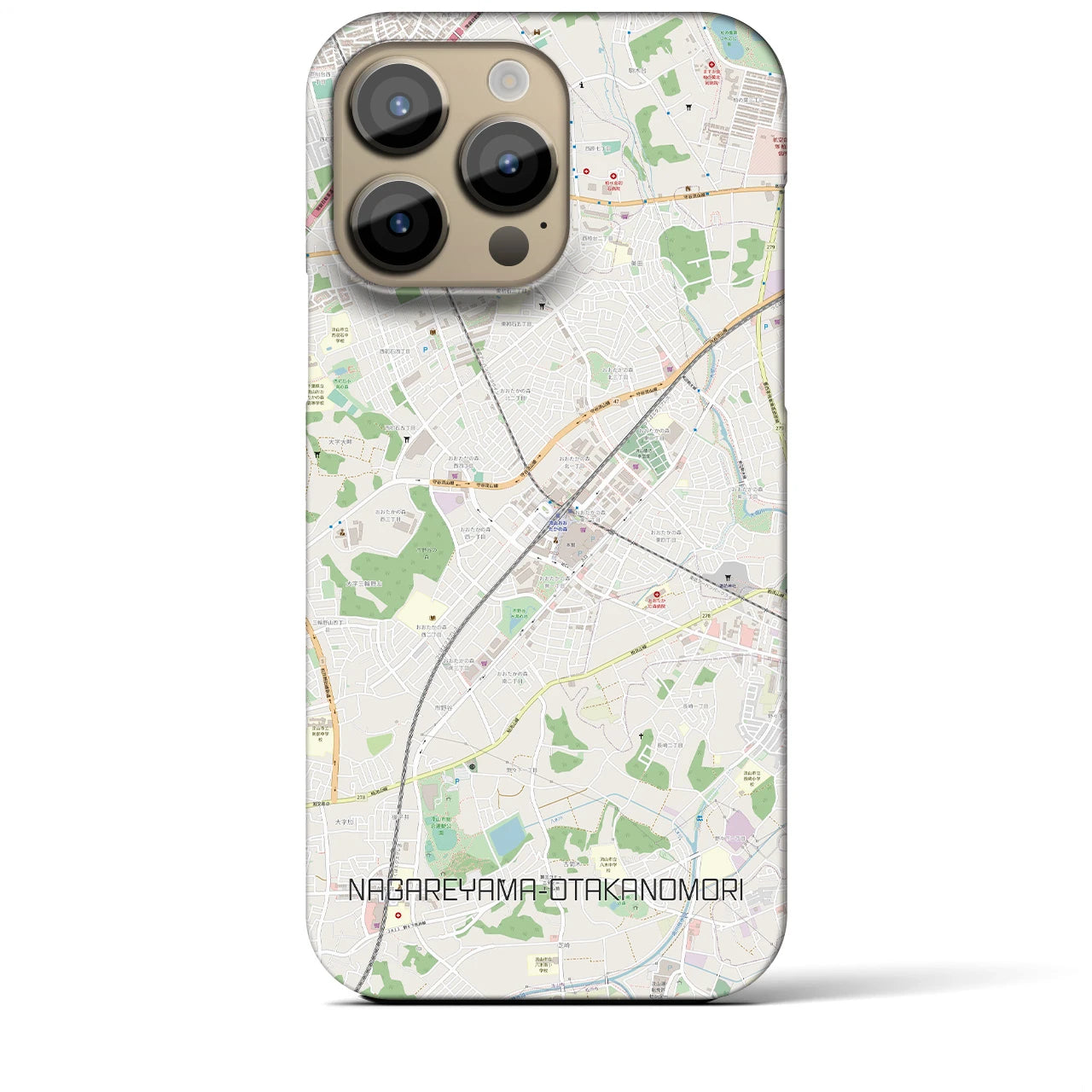 【流山おおたかの森（千葉県）】地図柄iPhoneケース（バックカバータイプ）