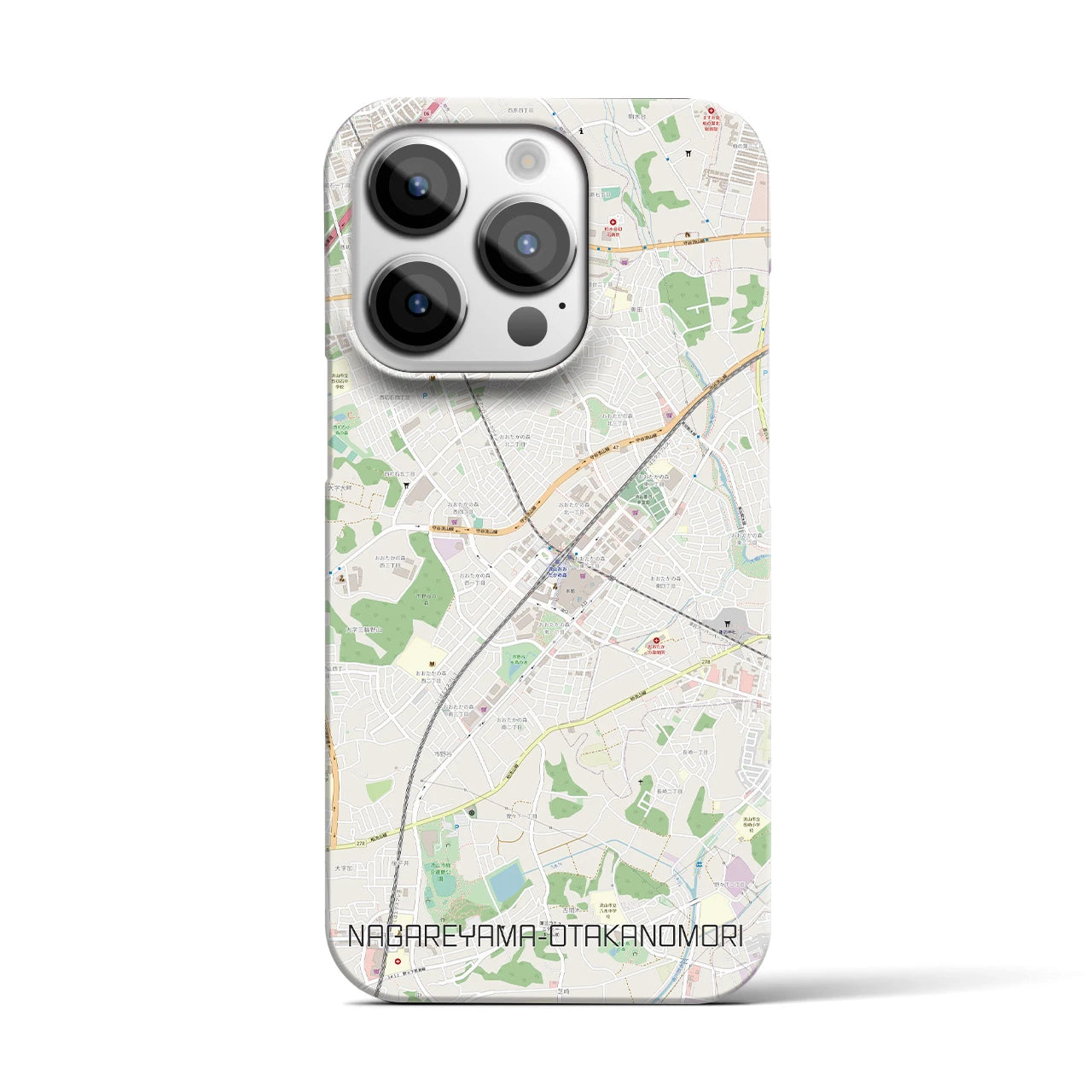 【流山おおたかの森（千葉県）】地図柄iPhoneケース（バックカバータイプ）