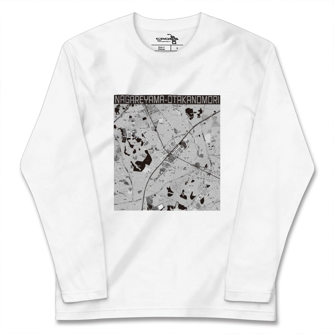 【流山おおたかの森(千葉県)】地図柄ロングスリーブTシャツ