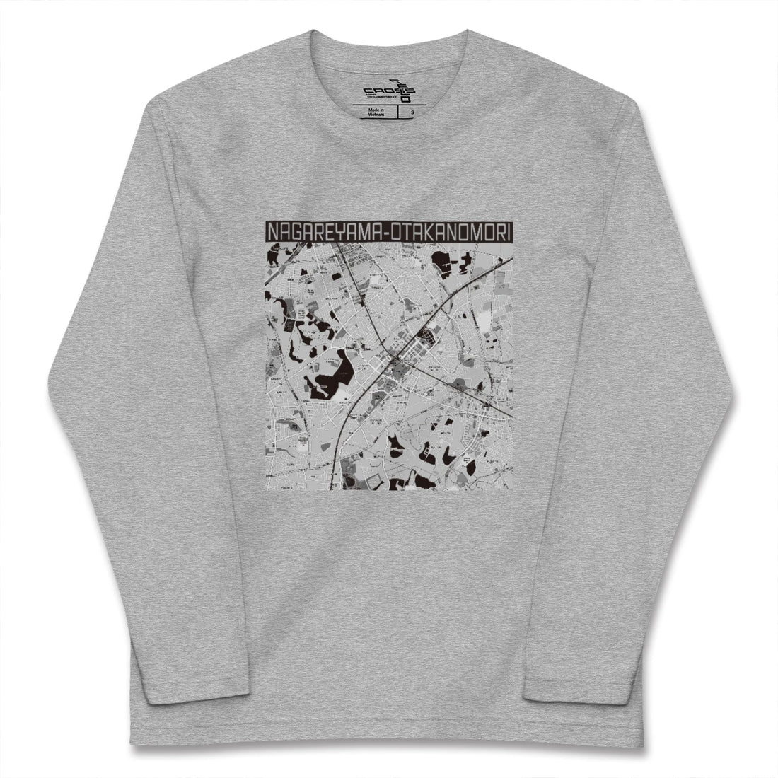 【流山おおたかの森（千葉県）】地図柄ロングスリーブTシャツ