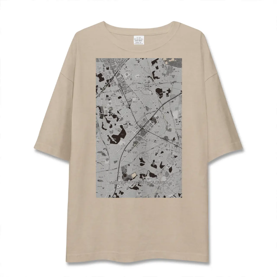【流山おおたかの森(千葉県)】地図柄ビッグシルエットTシャツ