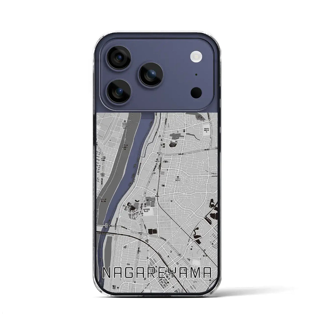 【流山（千葉県）】地図柄iPhoneケース（クリアタイプ）