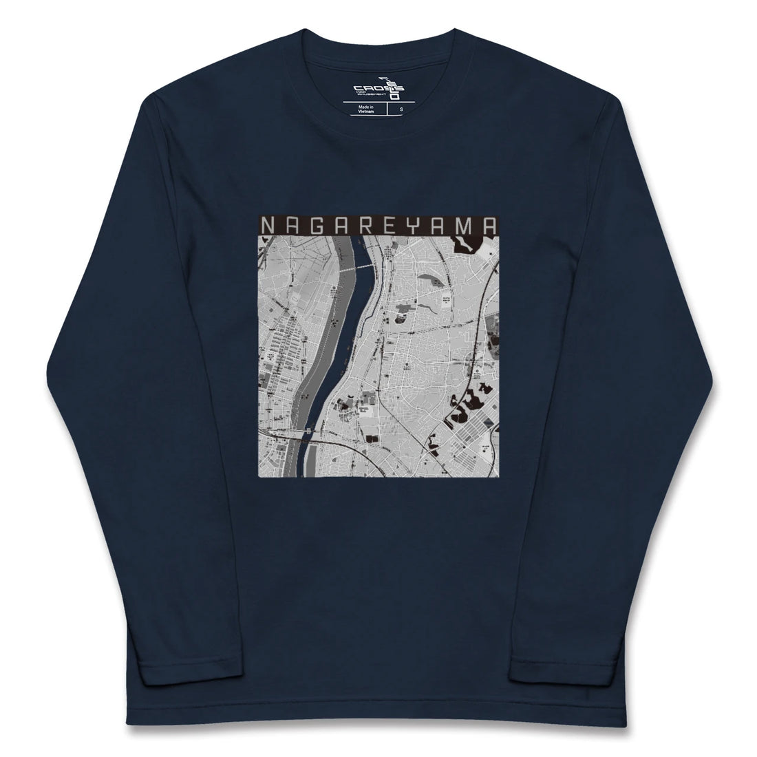 【流山（千葉県）】地図柄ロングスリーブTシャツ