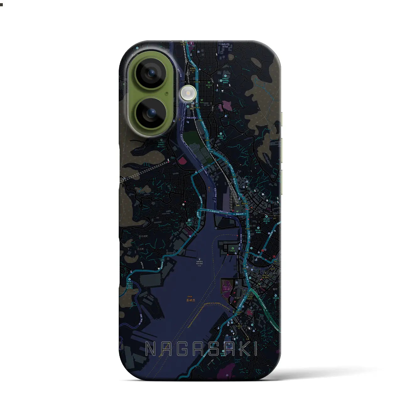 【長崎（長崎県）】地図柄iPhoneケース（バックカバータイプ）