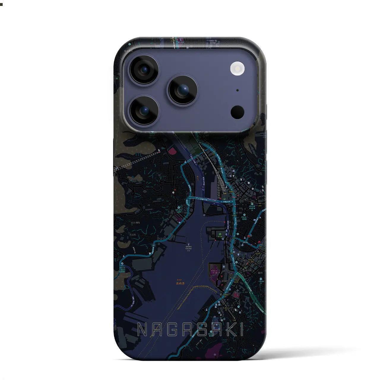 【長崎（長崎県）】地図柄iPhoneケース（バックカバータイプ）