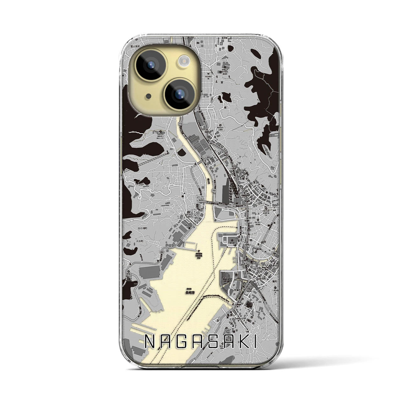 【長崎（長崎県）】地図柄iPhoneケース（クリアタイプ）