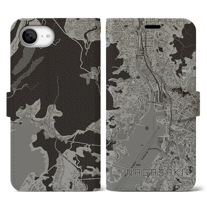 【長崎（長崎県）】地図柄iPhoneケース（手帳タイプ）